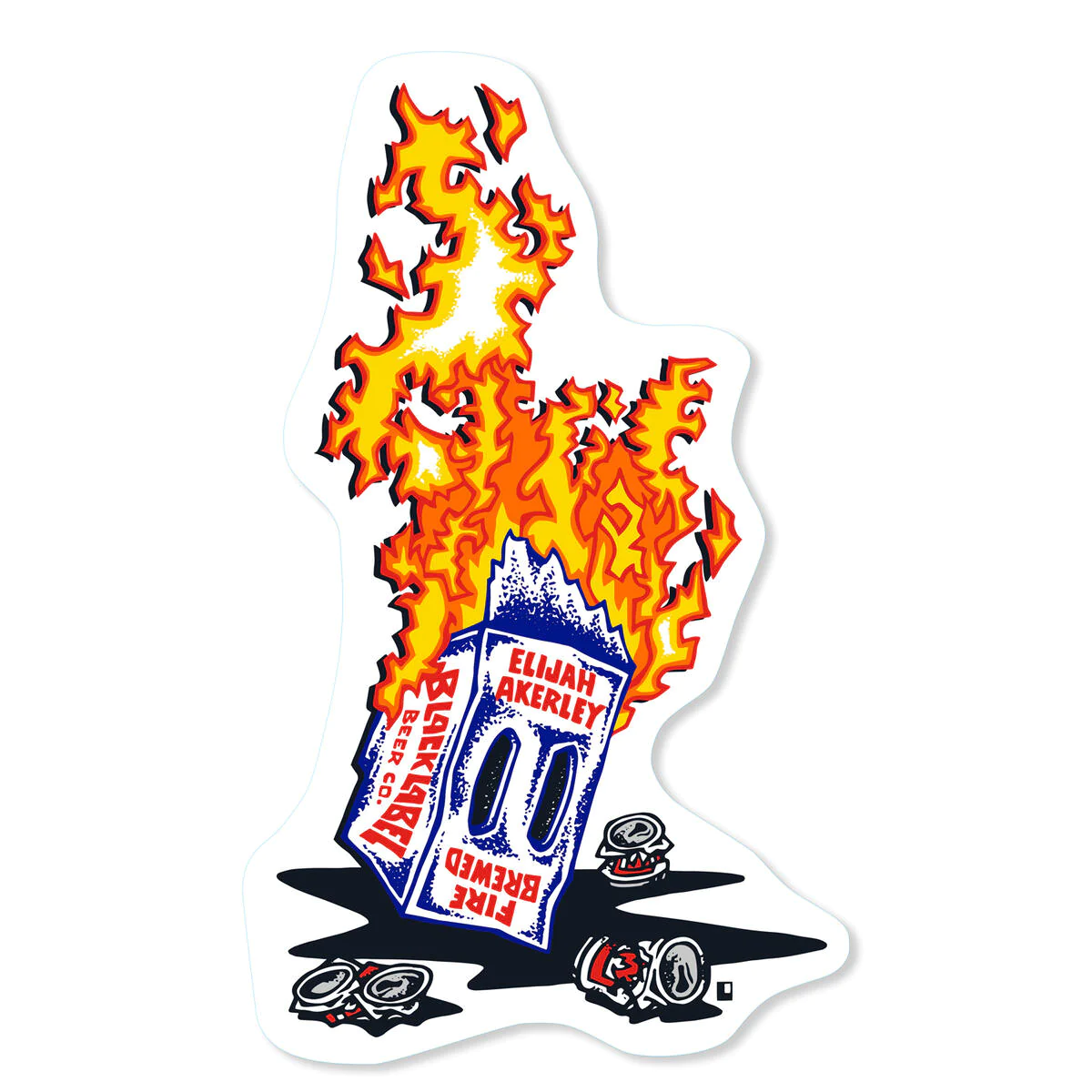 Black Label Skateboards Elijah Akerley "Fire Brewed" Sticker