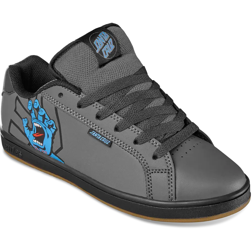 Etnies X Santa Cruz Fader Dark Grey / Black Kids Skate Shoes