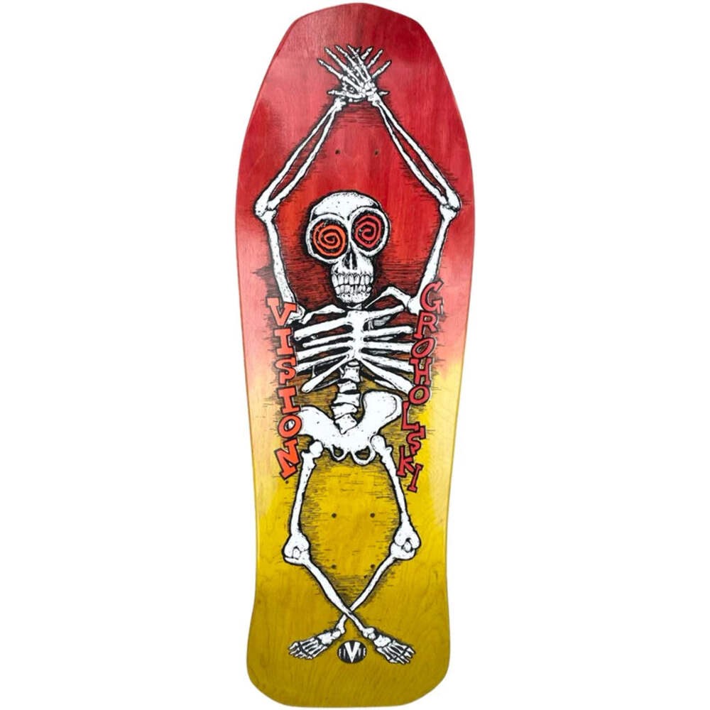 Vision Tom Groholski Skeleton LTD Two-Tone Red / Yellow Stain 10.25" Skateboard Deck