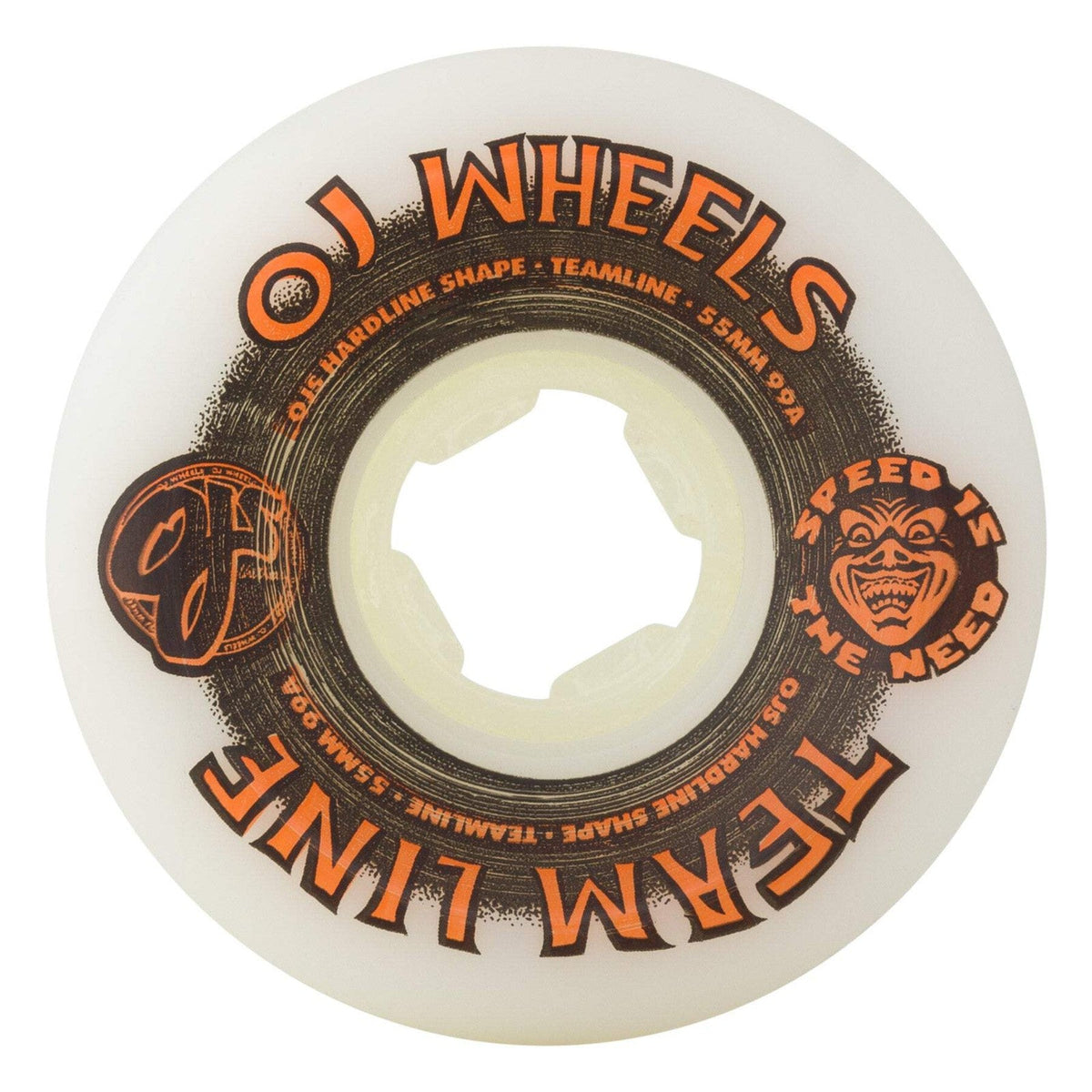 OJ Hardline Team Line 55mm 99A Black/Orange Skateboard Wheels