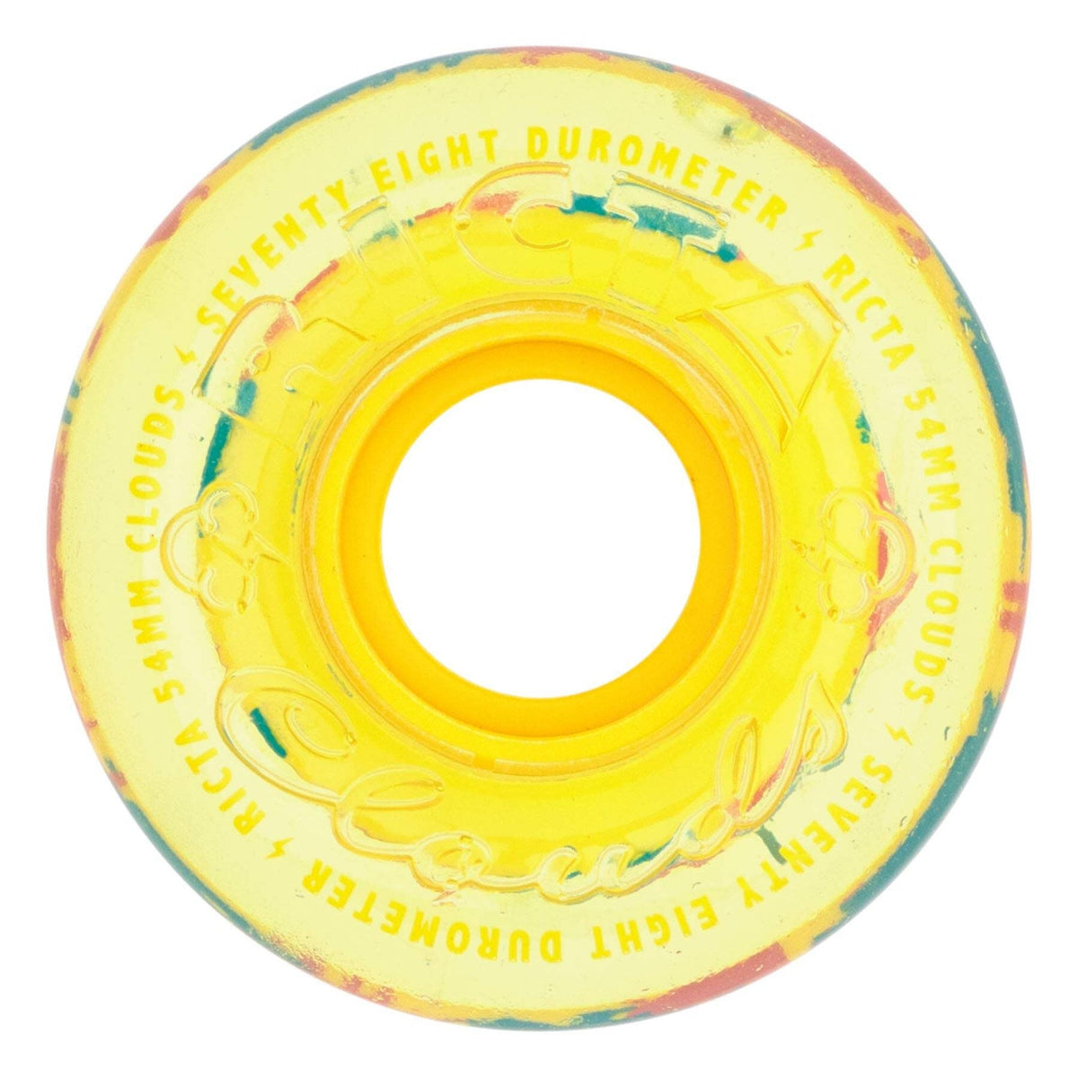 Ricta Clouds Clear Splatter/Camo Yellow 54mm 78A Skateboard Wheels