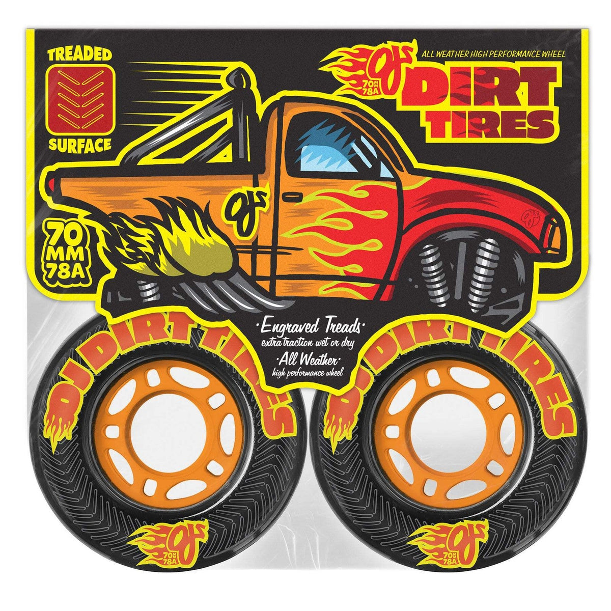 OJ Thunder Juice Dirt Tires Black 70mm 78A Skateboard Wheels