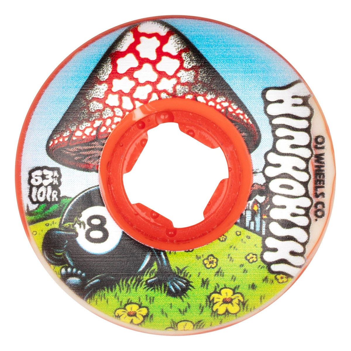 OJ Winkowski Mushroom Elite EZ Edge Red / White Swirl 53mm 101A Skateboard Wheel