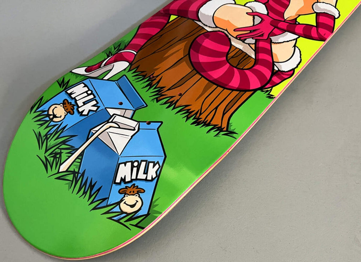 Hook Ups Cheshire Cat Girl In Wonderland 8.5" Skateboard Deck