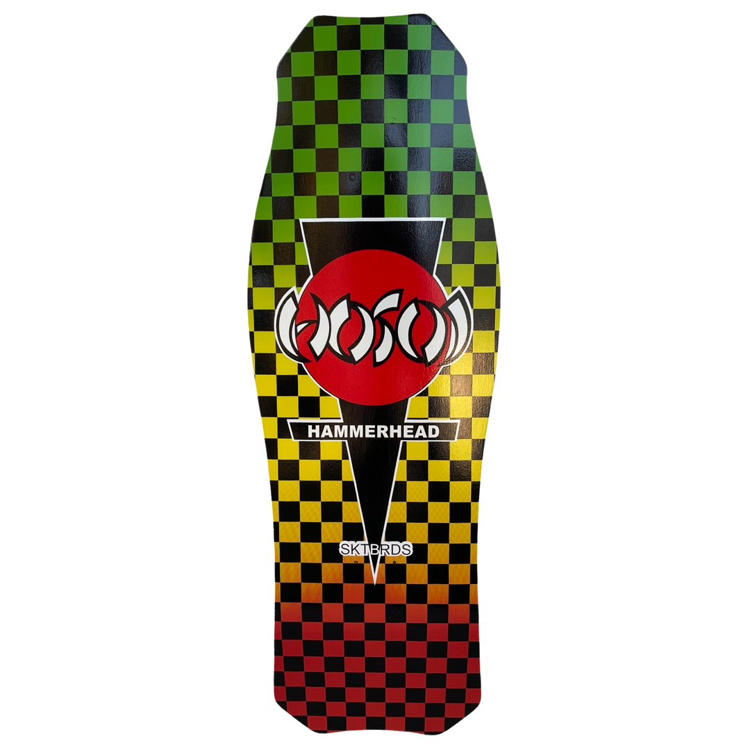 Hosoi OG Hammerhead Rasta Checkerboard 10.5" Skateboard Deck