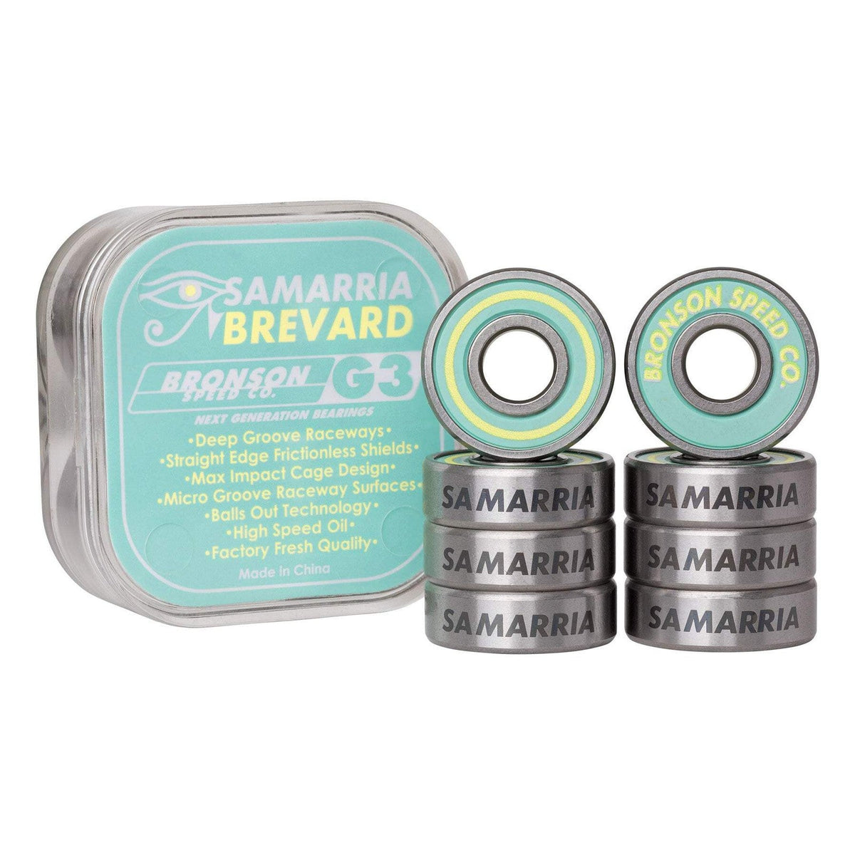 Bronson Speed Co. Samarria Brevard Pro G3 Skateboard Bearings (Set Of 8)