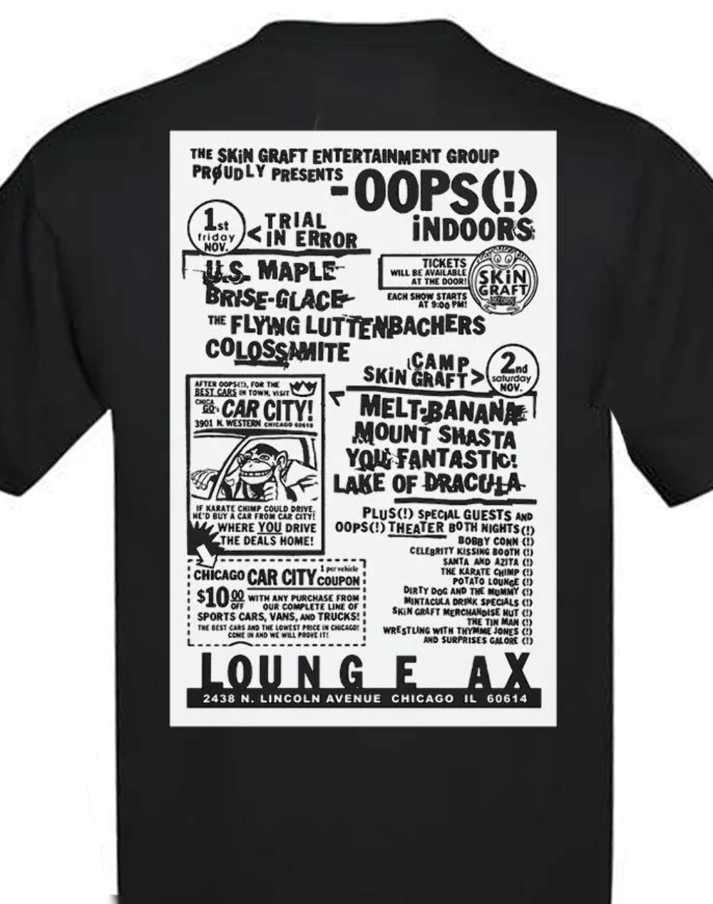 Skin Graft Records "Oops (!) Indoors 1996" T-Shirt