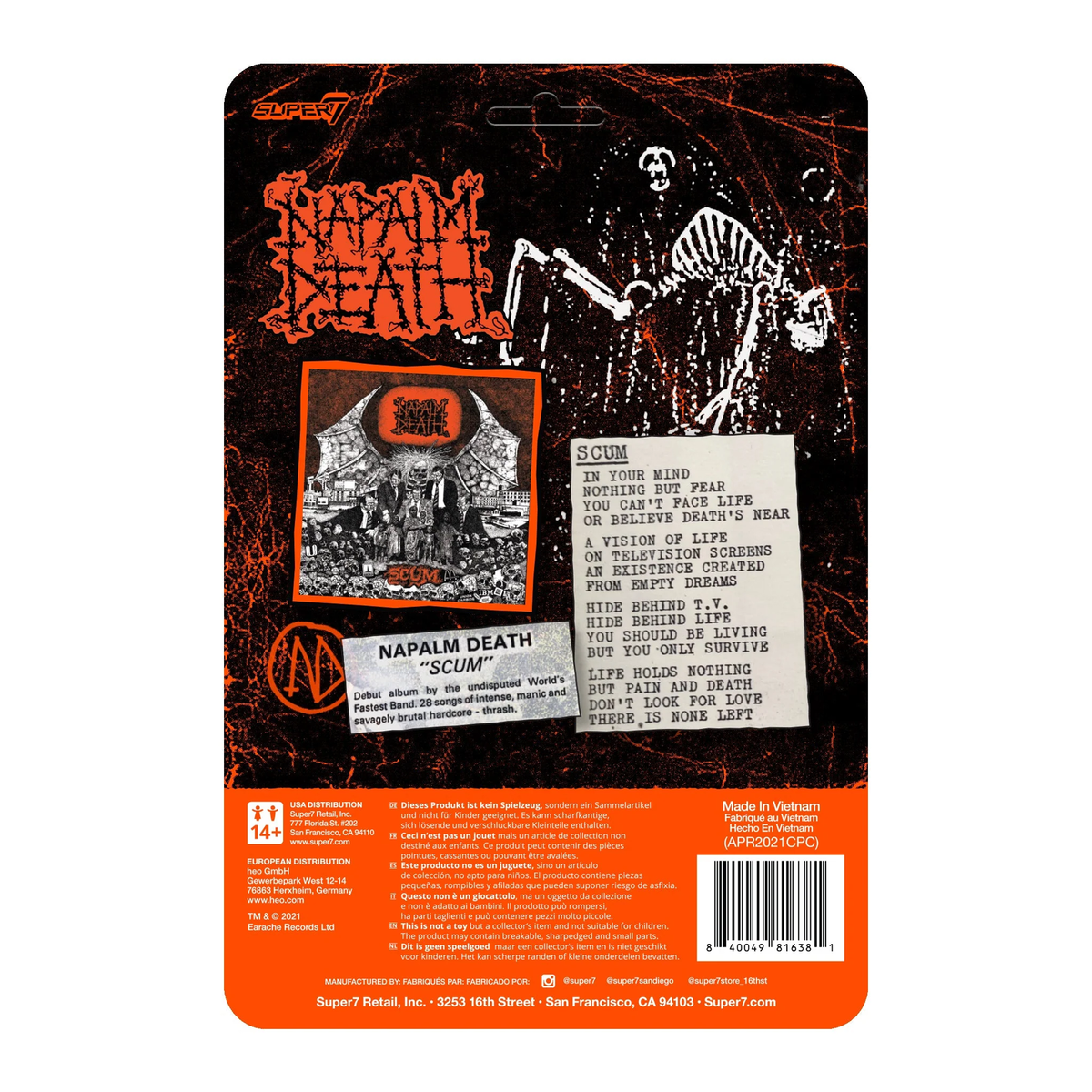 Super7 X Napalm Death - Scum Demon (Orange) Reaction Figure
