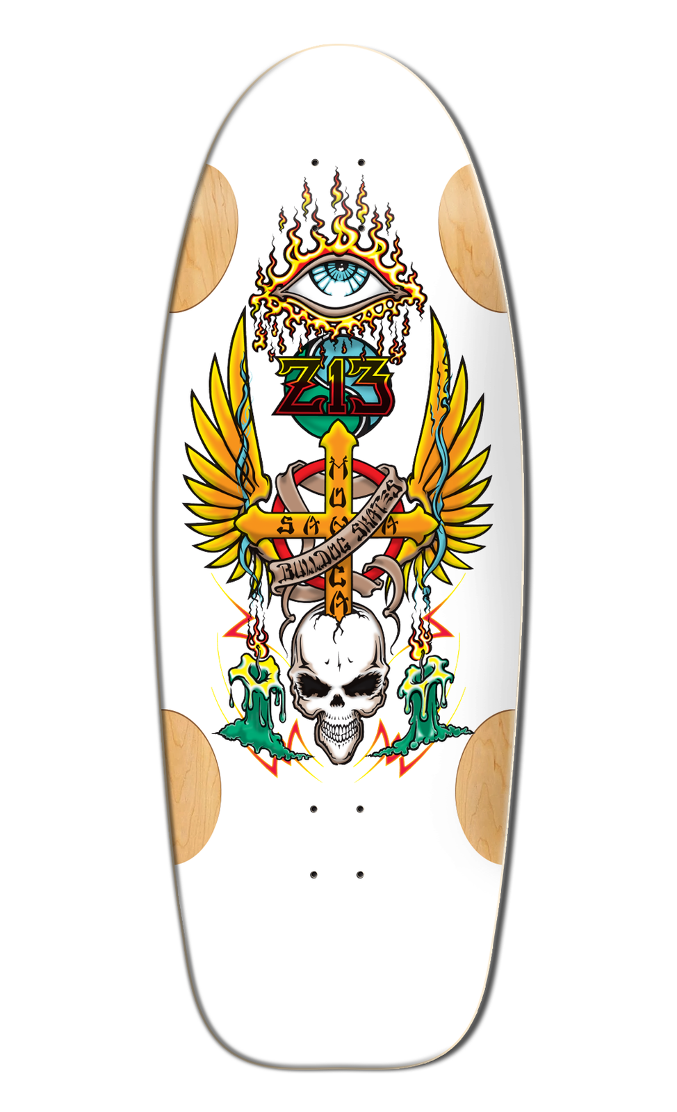 Bulldog Designs "Z-13" 11.875" White Formica Skateboard Deck