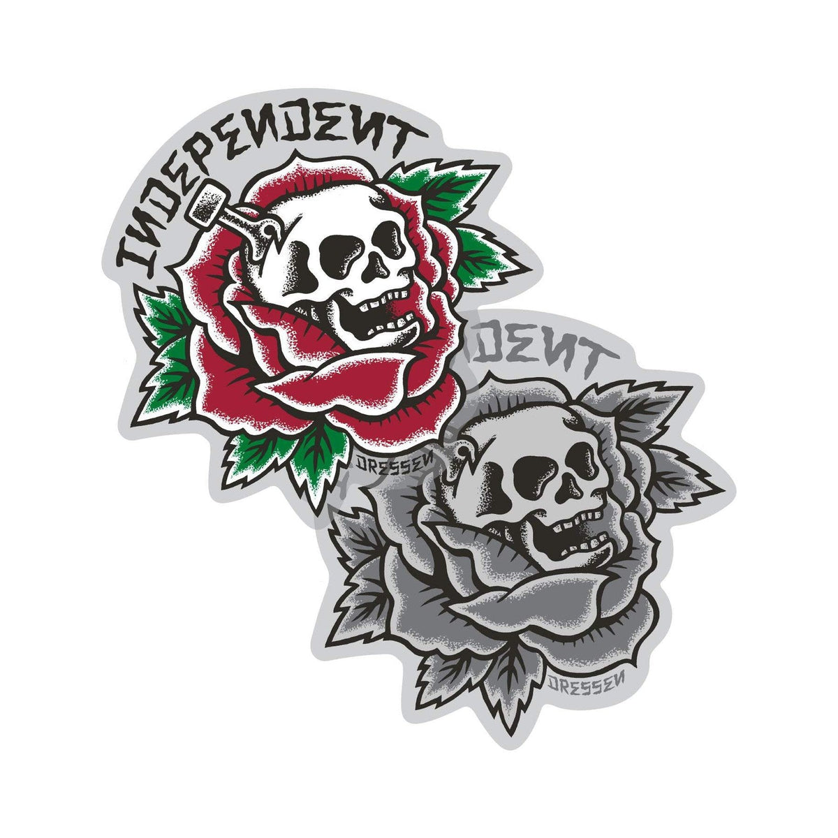 Independent Truck Co Dressen Skull Rose Sticker