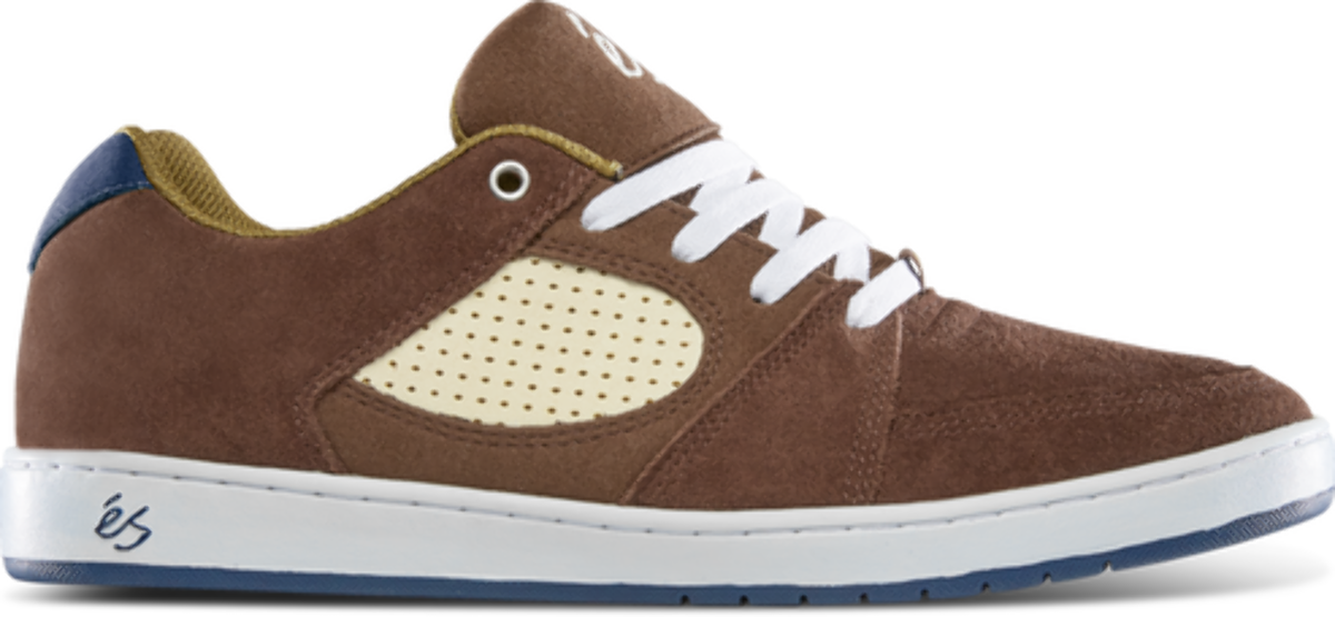 Es Accel Slim Brown/Tan/Blue Skate Shoes