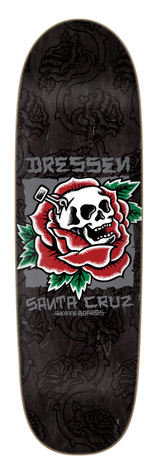 Santa Cruz Eric Dressen "Skull Rose" Shaped 9.25" Skateboard Deck