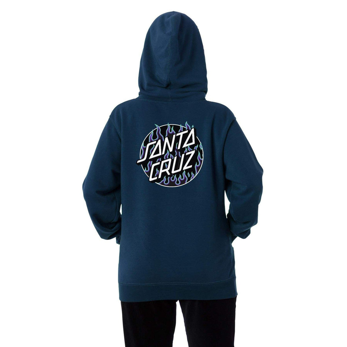 Santa Cruz X Thrasher Flame Dot Hooded Mid Wt Boyfriend Sweatshirt