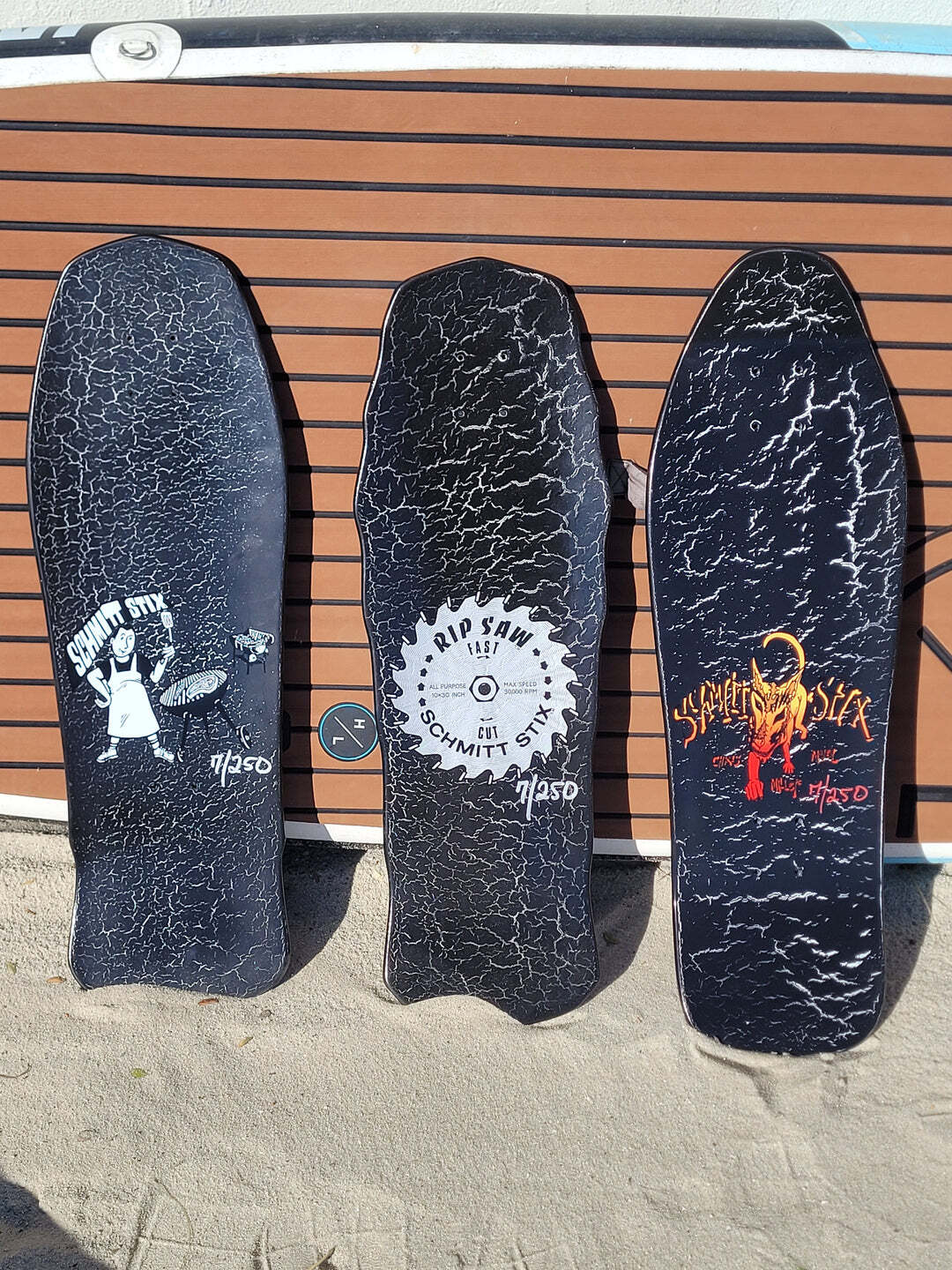 Schmitt Stix Joe Lopes BBQ LTD Crackle Black / White 10.125" Skateboard Deck