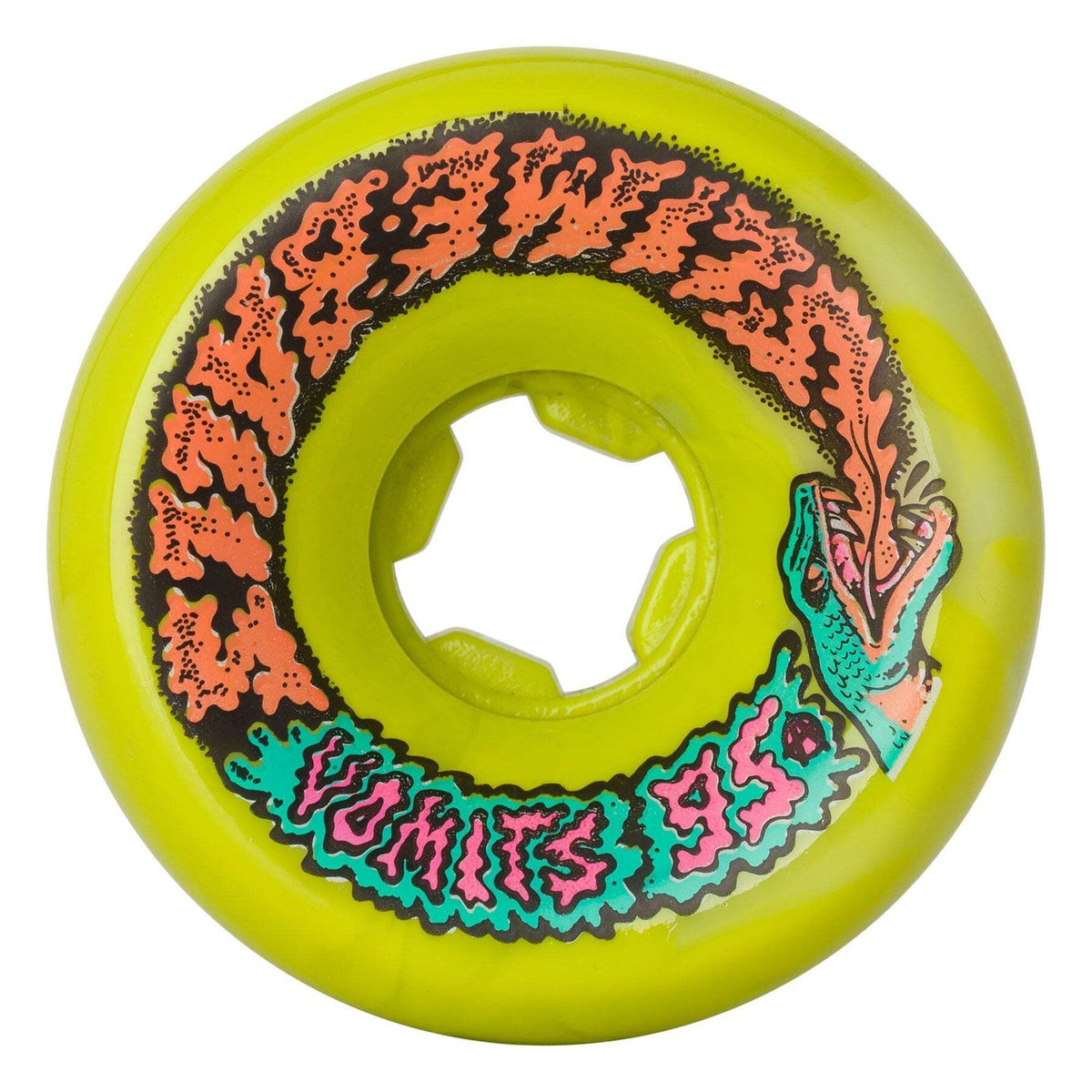 Slime Balls Snake Vomits Green White Swirl 60mm 95A Skateboard Wheels