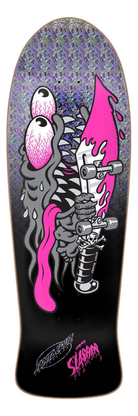 Santa Cruz Keith Meek "Slasher" Silver Kaleidoscope 10.1" Reissue Skateboard Deck