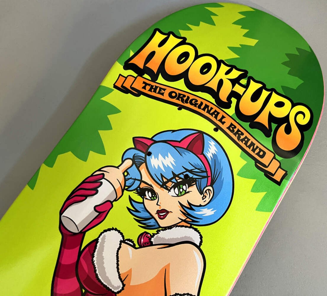Hook Ups Cheshire Cat Girl In Wonderland 8.5" Skateboard Deck