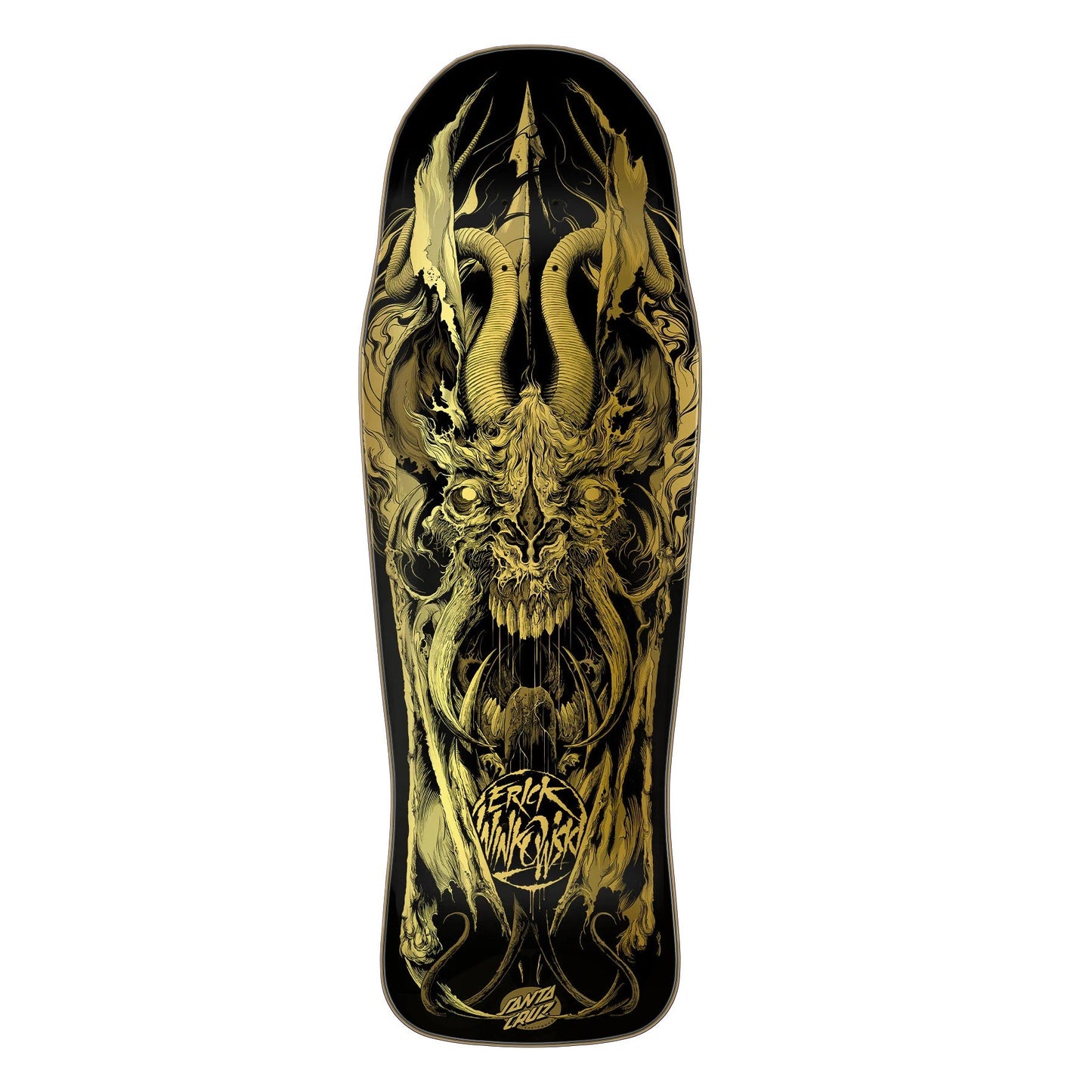 Santa Cruz Winkowski Primeval Gold Shaped Skateboard Deck - 10.34″ - Bow Shock Marketplace