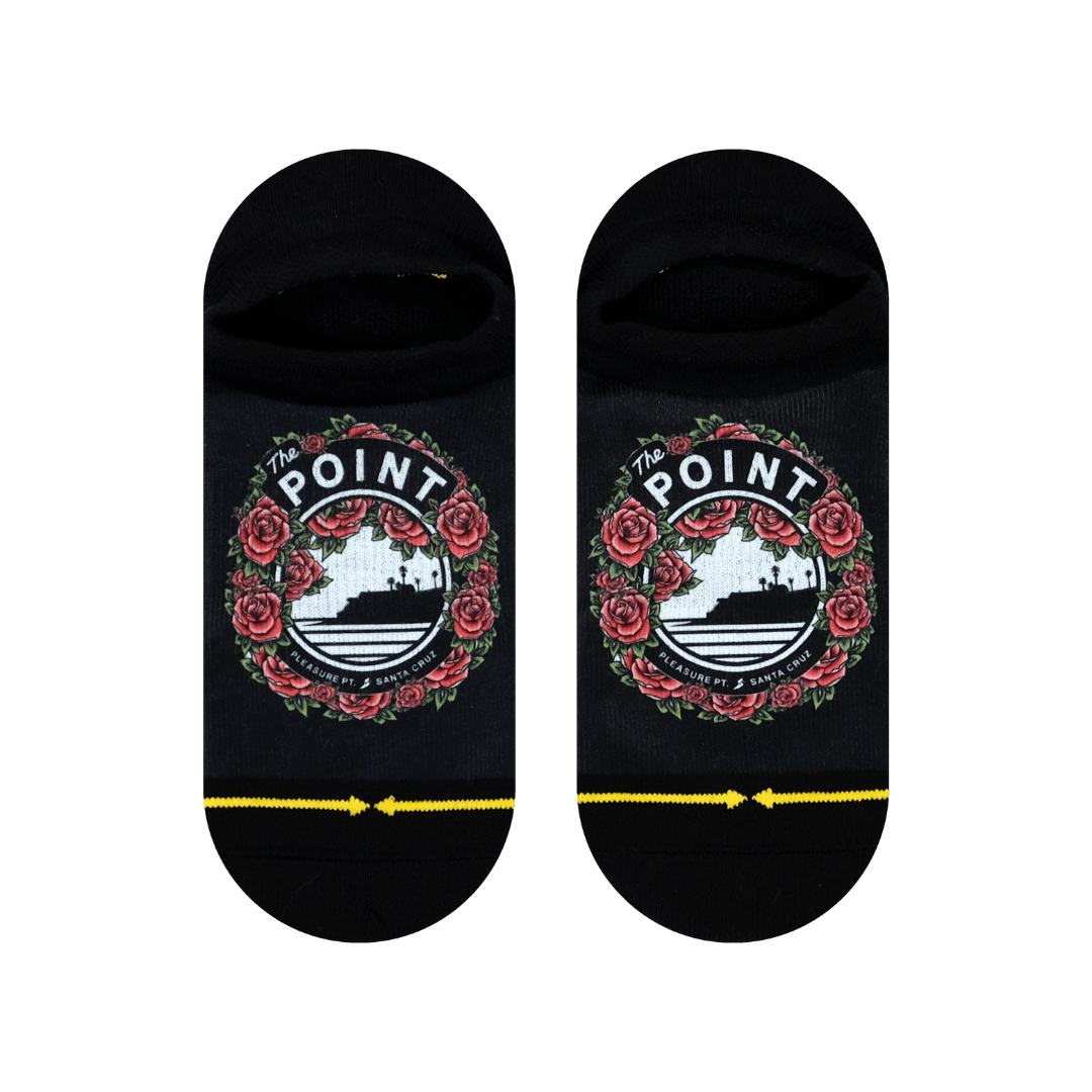 Slidertown The Point Red Roses No Show Sock