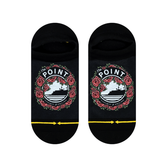 Slidertown The Point Red Roses No Show Sock