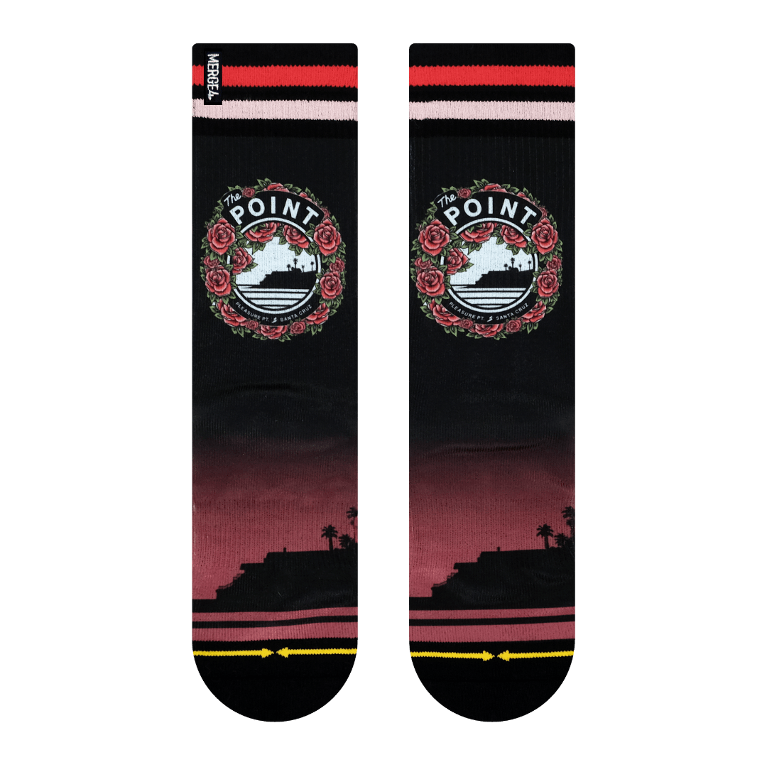 Slidertown The Point Red Roses Crew Socks