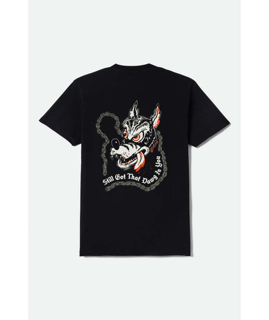 Brixton Dawg Black Worn Wash Standard S/s Shirt