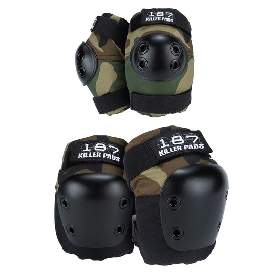 187 Killer Pads Combo Pack Knee & Elbow LG/XL Camo Pads Set