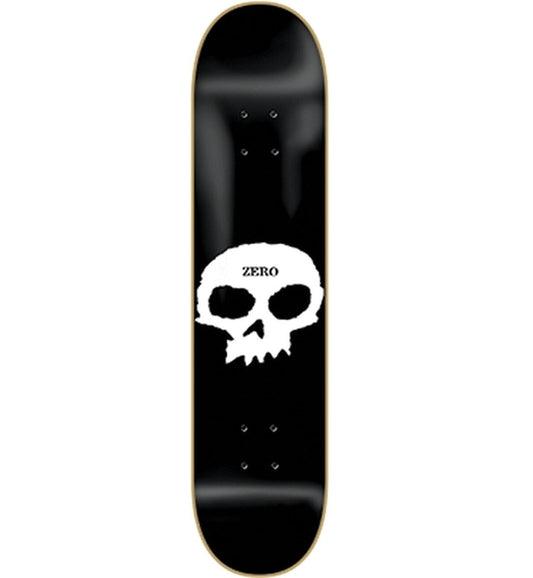 Zero Single Skull Skateboard Deck - 8.0" Black/White