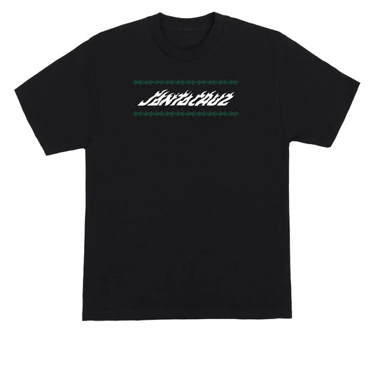 Santa Cruz Wired Flame Dot Crackle Black Heavyweight S/s Shirt