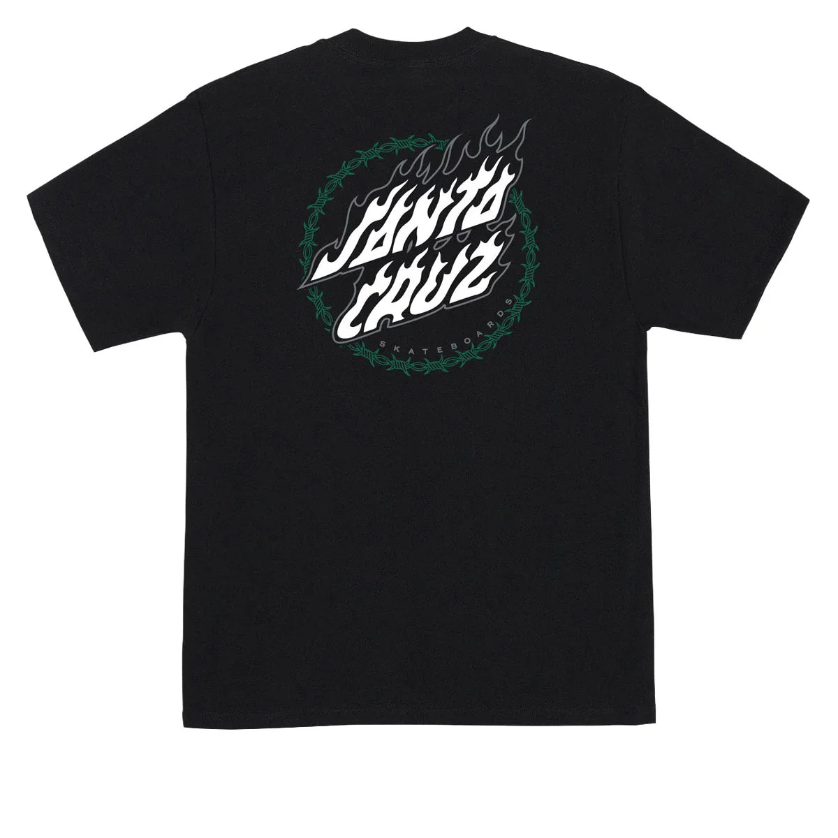 Santa Cruz Wired Flame Dot Crackle Black Heavyweight S/s Shirt