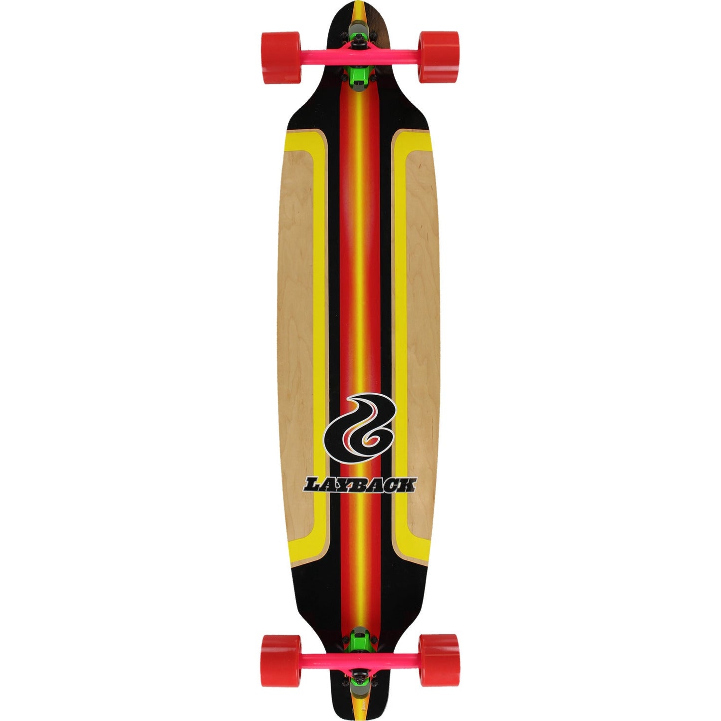 Layback Finish Line Bamboo DT Longboard Complete - 9.5" Red - Bow Shock Marketplace
