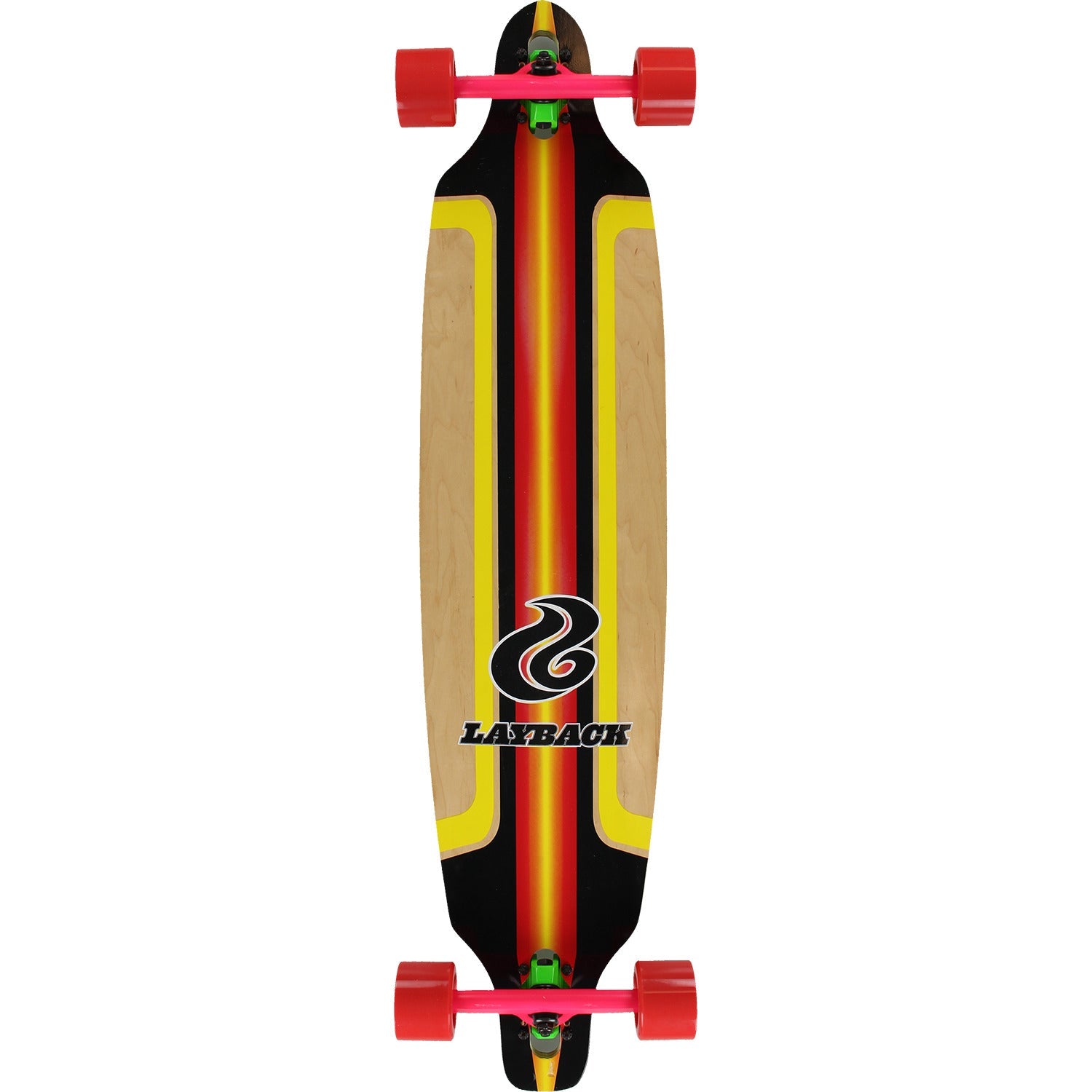 Layback Finish Line Bamboo DT Longboard Complete - 9.5" Red - Bow Shock Marketplace