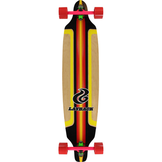 Layback Finish Line Bamboo DT Longboard Complete - 9.5" Red - Bow Shock Marketplace