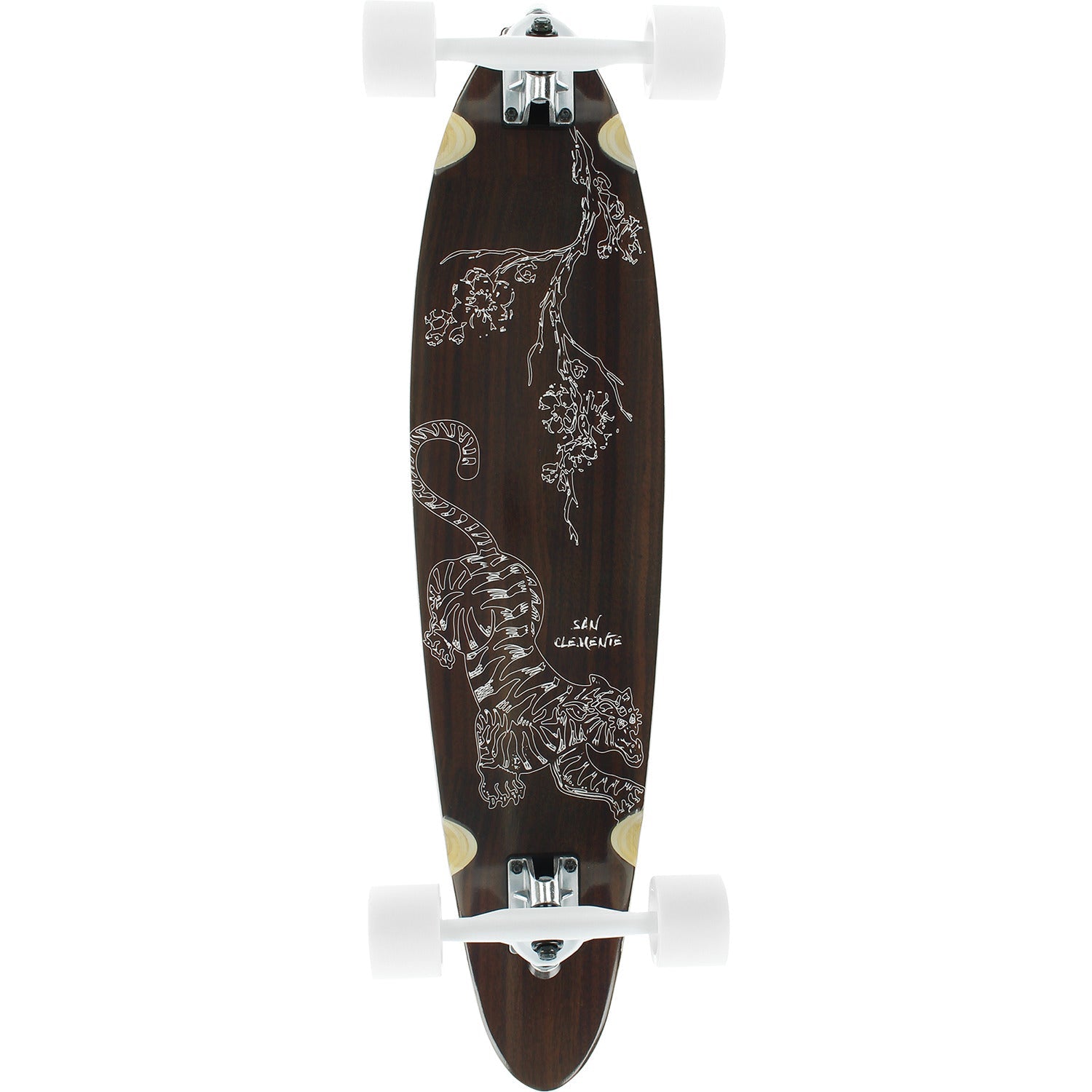 San Clemente Tiger Lilly Pintail Longboard Complete - 8.0" - Bow Shock Marketplace