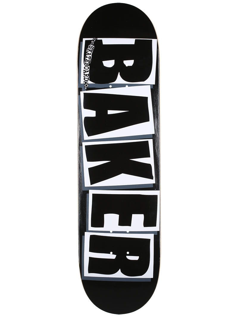 Baker Brand Logo Skateboard Deck - 8.25" Black/White - Bow Shock Marketplace