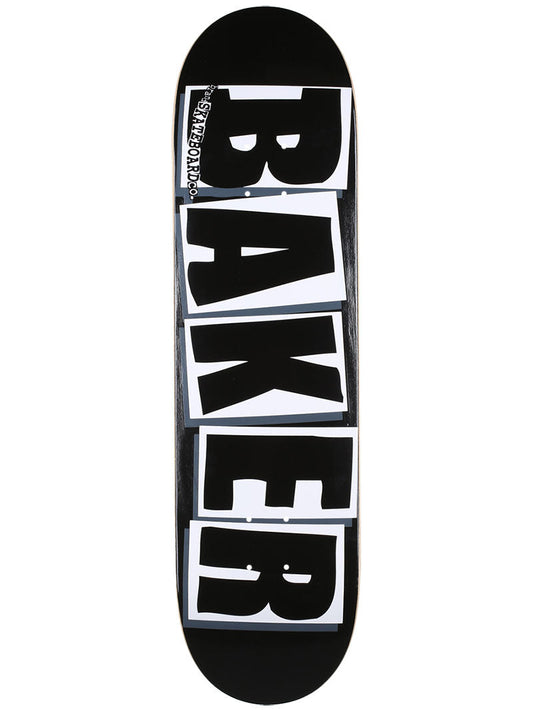 Baker Brand Logo Skateboard Deck - 8.25" Black/White - Bow Shock Marketplace