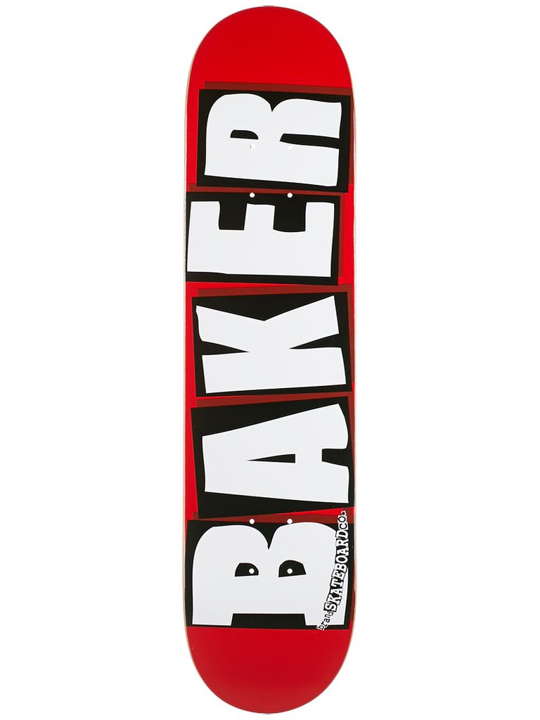 Baker Brand Logo Skateboard Deck - 8.25" Red/White - Bow Shock Marketplace
