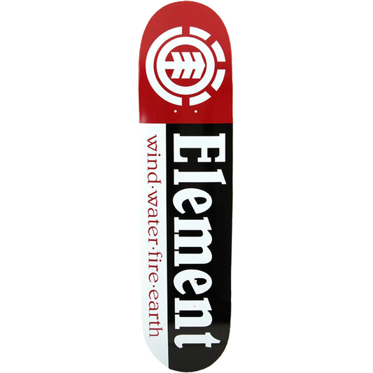 Element Section Skateboard Deck - 8.0″ Black/White/Red