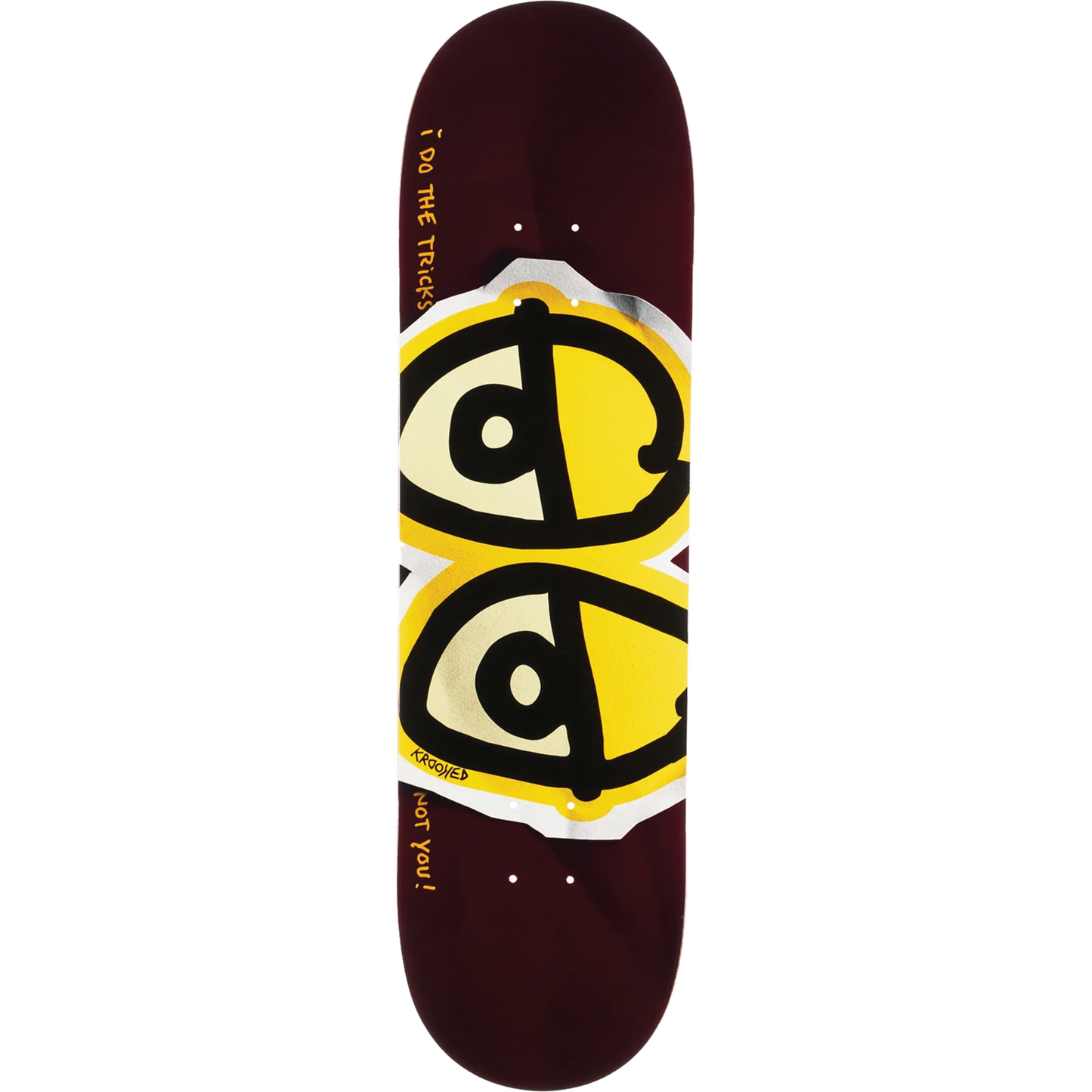 Krooked Eyes DBX Skateboard Deck - 8.5" Wine - Bow Shock Marketplace