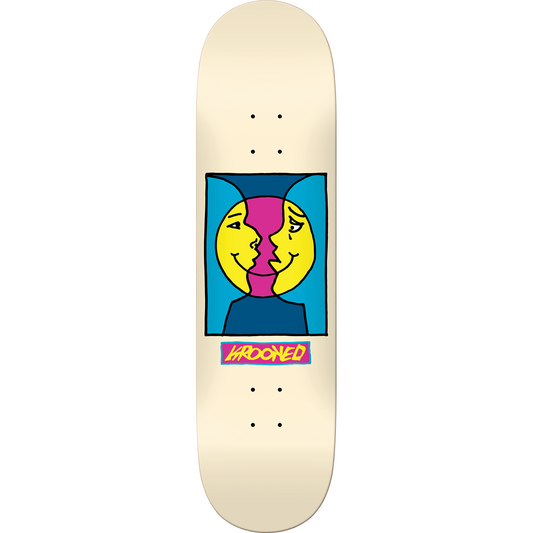 Krooked Moon Smile Skateboard Deck - 8.38″ Cream - Bow Shock Marketplace