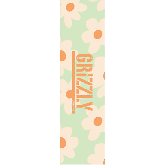 Grizzly Power Flower Single Sheet Griptape - 9″x33″ Mint - Bow Shock Marketplace