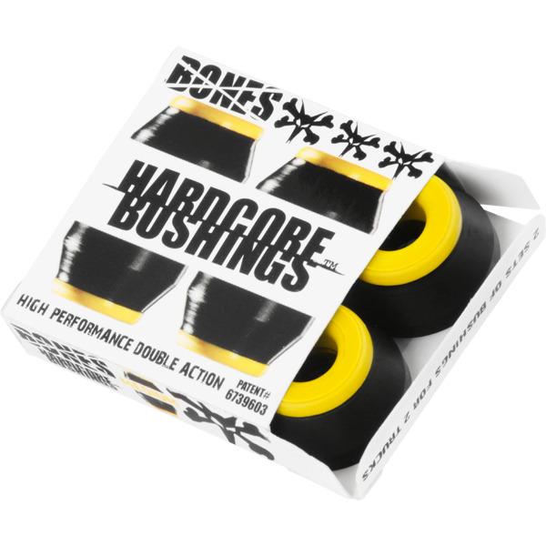 Bones Hardcore Medium Bushings 91a - Black/Yellow (Set of 4) - Bow Shock Marketplace