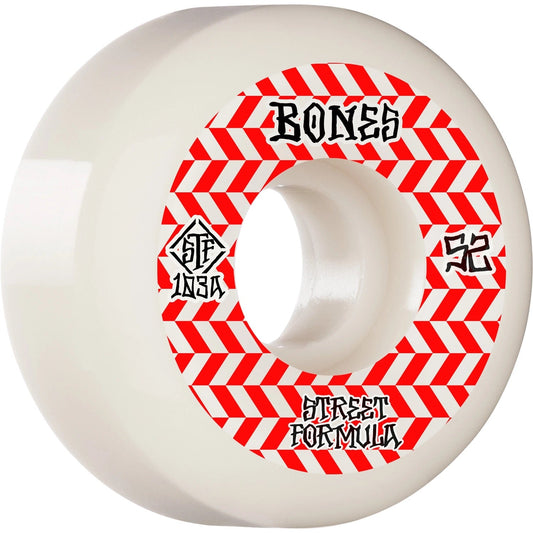 Bones STF Patterns V5 52mm 103a Wheels - White/Red (Set of 4)