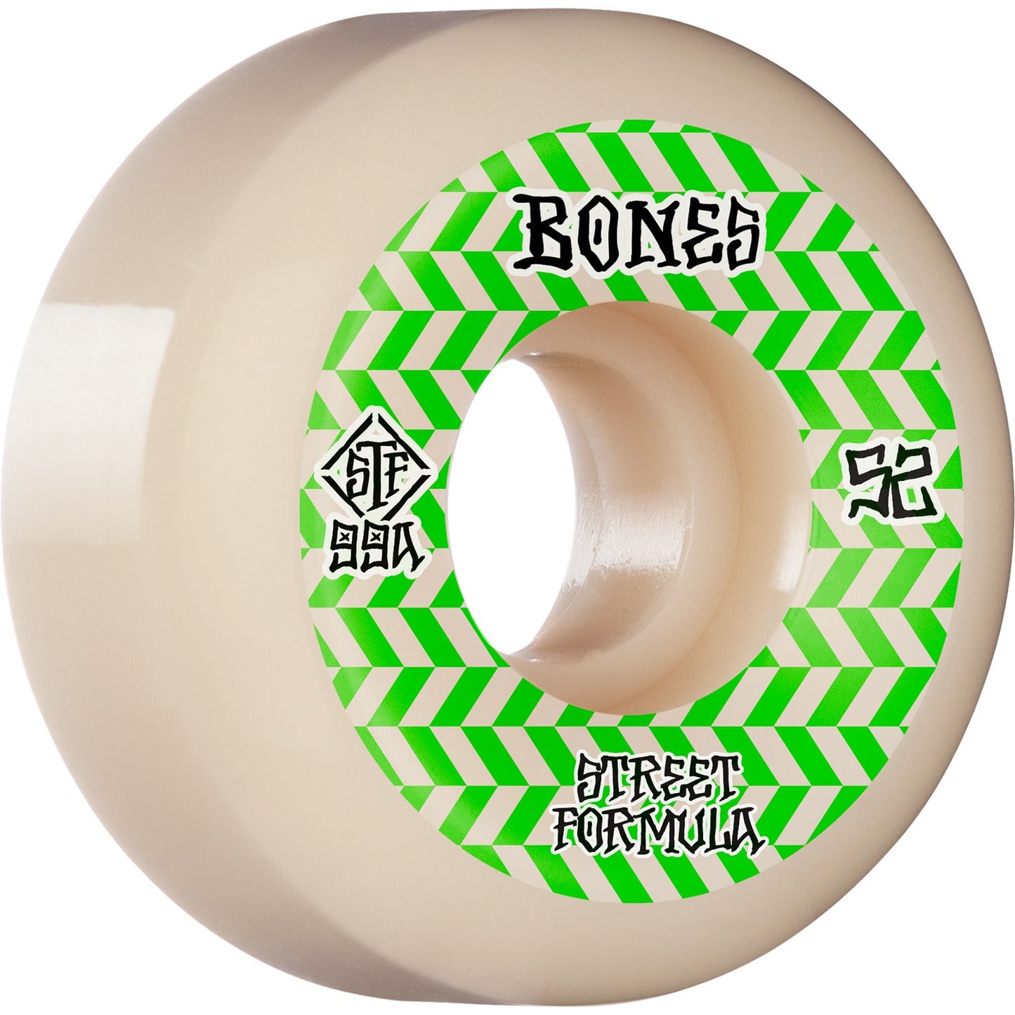 Bones STF Patterns V5 52mm 99a Wheels - White/Green (Set of 4) - Bow Shock Marketplace