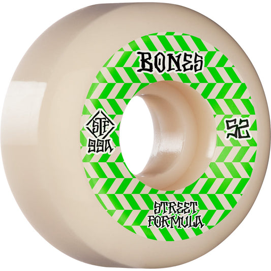 Bones STF Patterns V5 52mm 99a Wheels - White/Green (Set of 4) - Bow Shock Marketplace