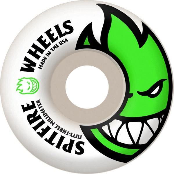 Spitfire Wheels Bighead 53mm 99a - White/Green (Set) - Bow Shock Marketplace