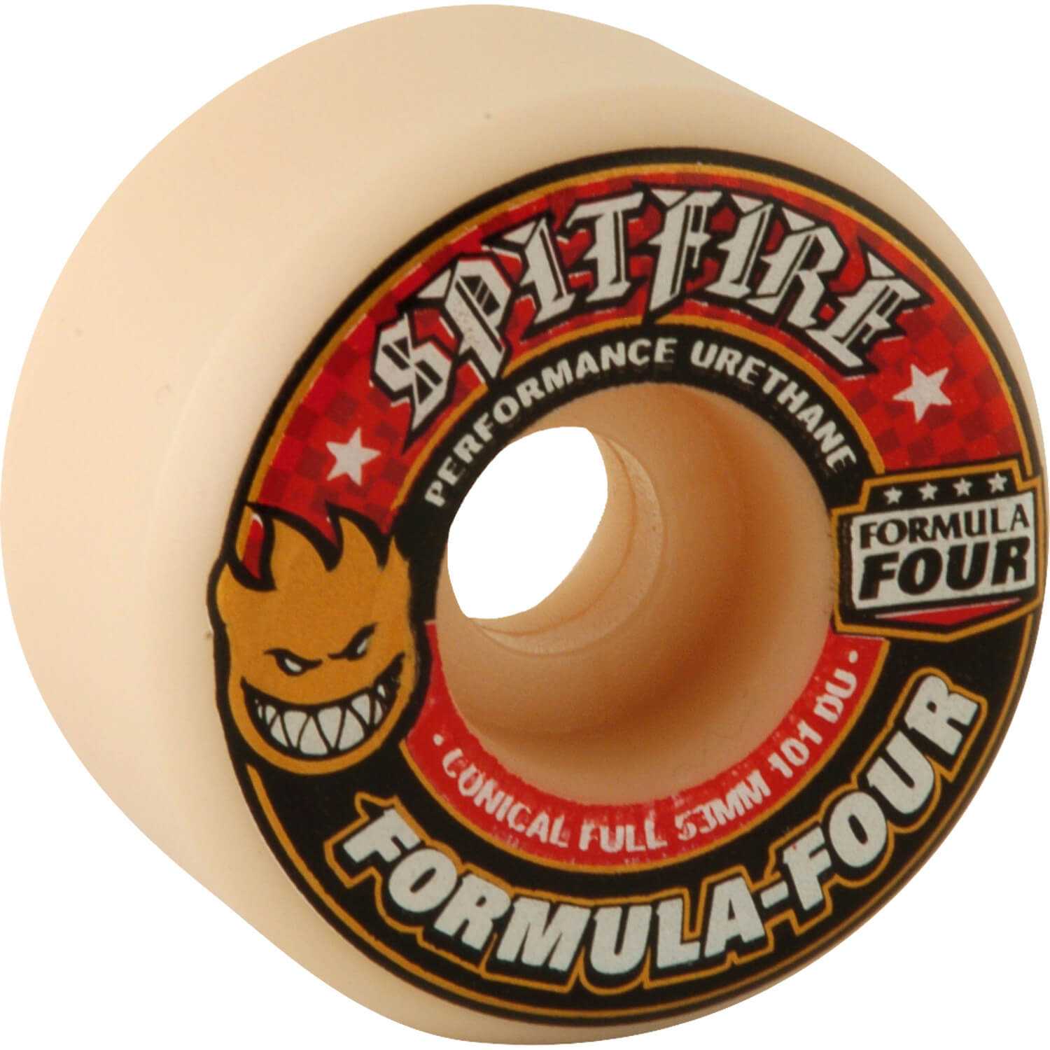 Spitfire Wheels F4 Conical Full 53mm 101a - White/Red (Set of 4) - Bow Shock Marketplace