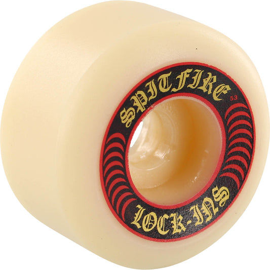 Spitfire Wheels F4 Lock-Ins 53mm 101a - White/Red (Set of 4) - Bow Shock Marketplace