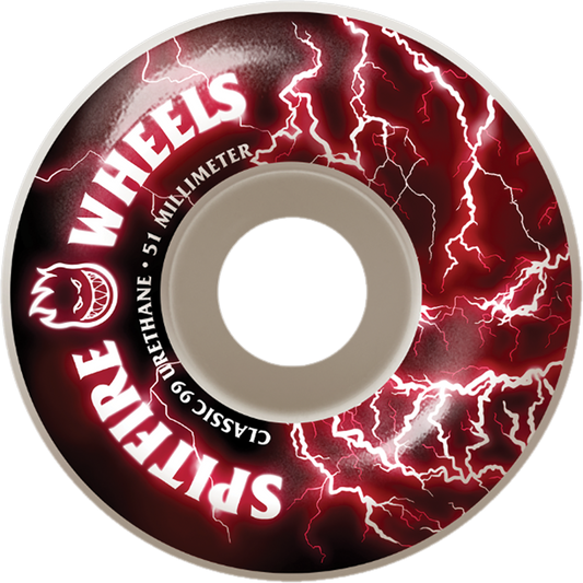 Spitfire Wheels Firebolt 51mm 99a - White/Red (Set of 4)