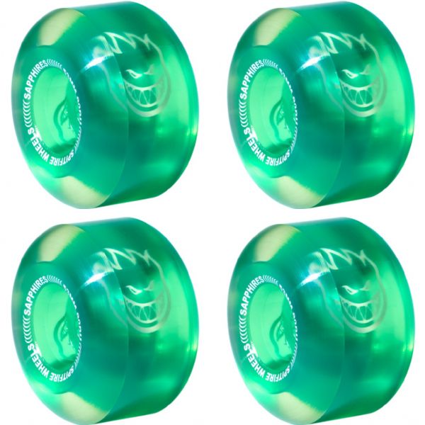 SPITFIRE SAPPHIRES CLEAR GREEN 53MM 90A SKATEBOARD WHEELS